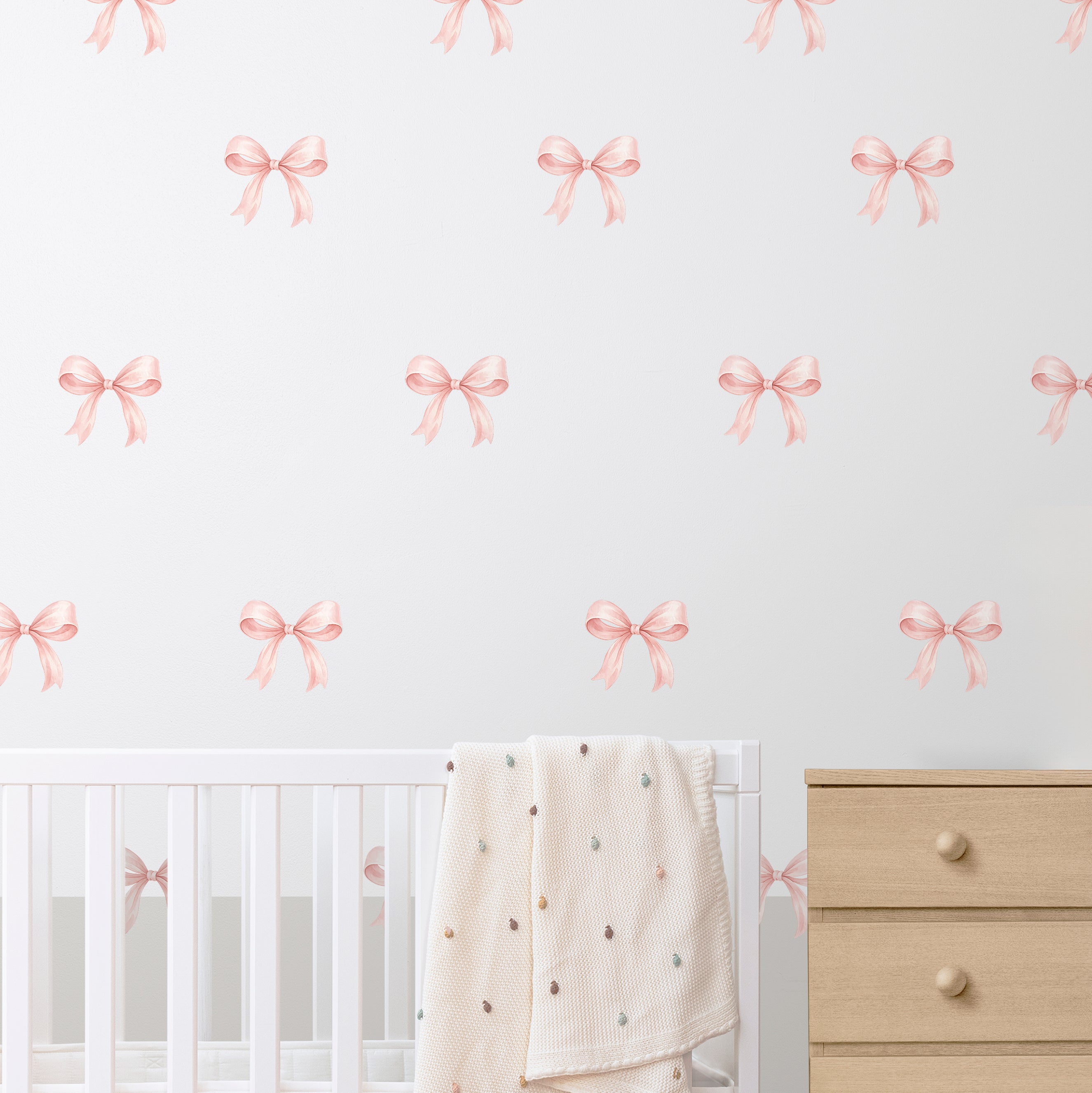 Wispy Pink Bows Wall Decals