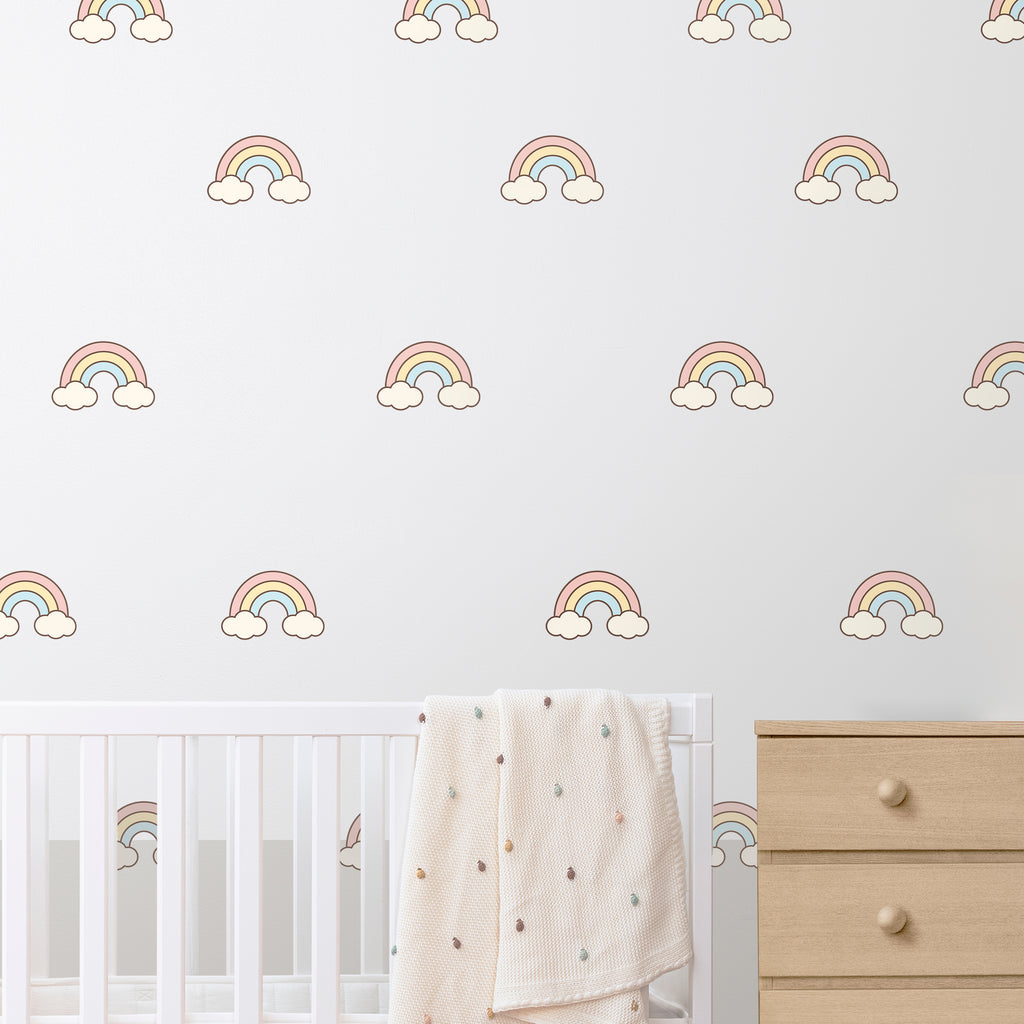 Pastel Boho Rainbows Wall Decals