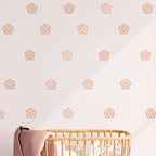 Smiley Boho Flowers Wall Decals