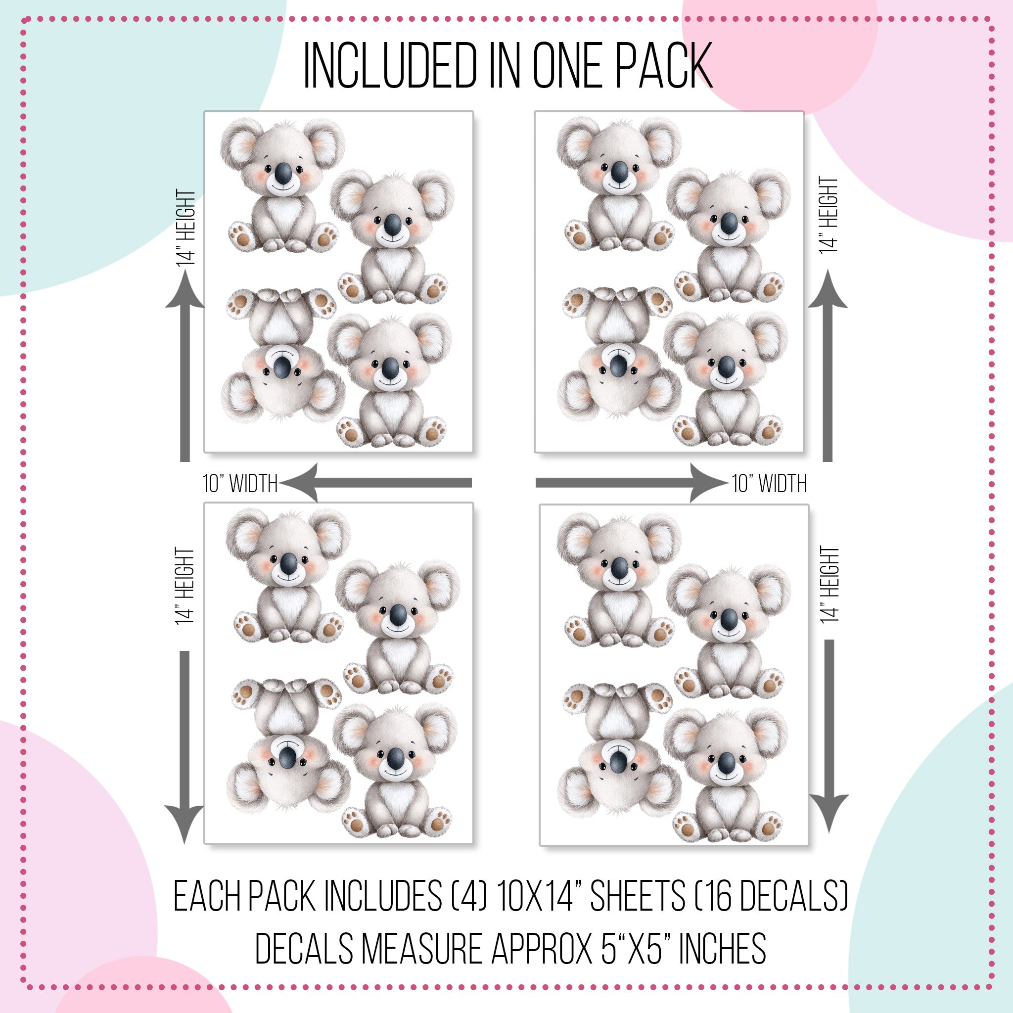 Cute Koala Bear Wall Decals
