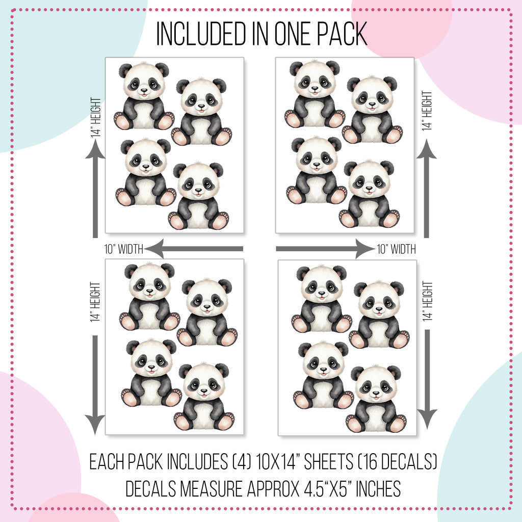 Cute Panda Bear Wall Decals
