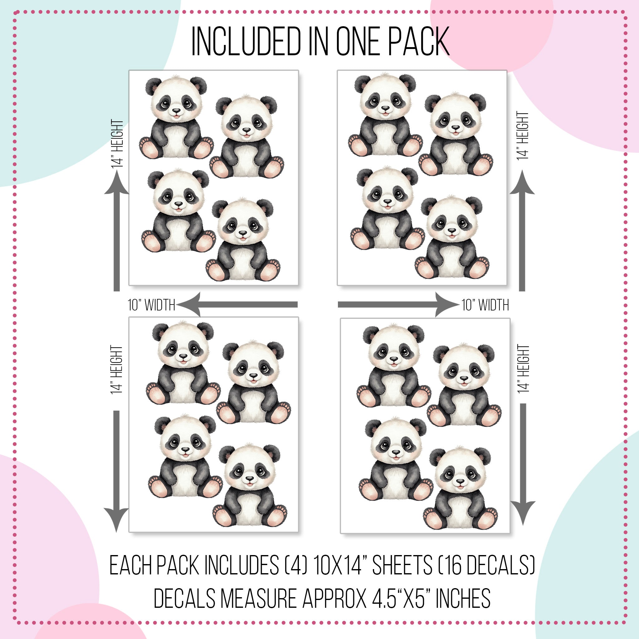 Cute Panda Bear Wall Decals