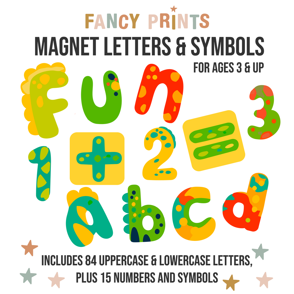 Dinosaur Letters & Numbers Magnet Set - For Magnet Magic Wall & More