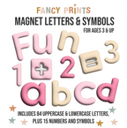 Pink Bubble Letters Alphabet Magnet Set - ABC Letters For Magnet Magic Wall & More