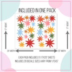 Rainbow Starbursts Fabric Wall Decals