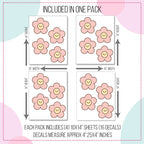 Smiley Boho Flowers Wall Decals