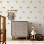 Yellow Gingham Bows Wall Decals
