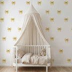 Yellow Gingham Bows Wall Decals
