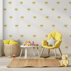 Yellow Gingham Bows Wall Decals