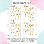 Gold Coquette Bow Wall Decals