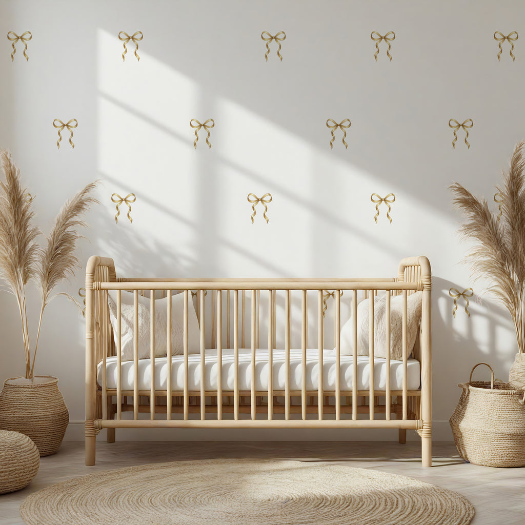 Gold Coquette Bow Wall Decals
