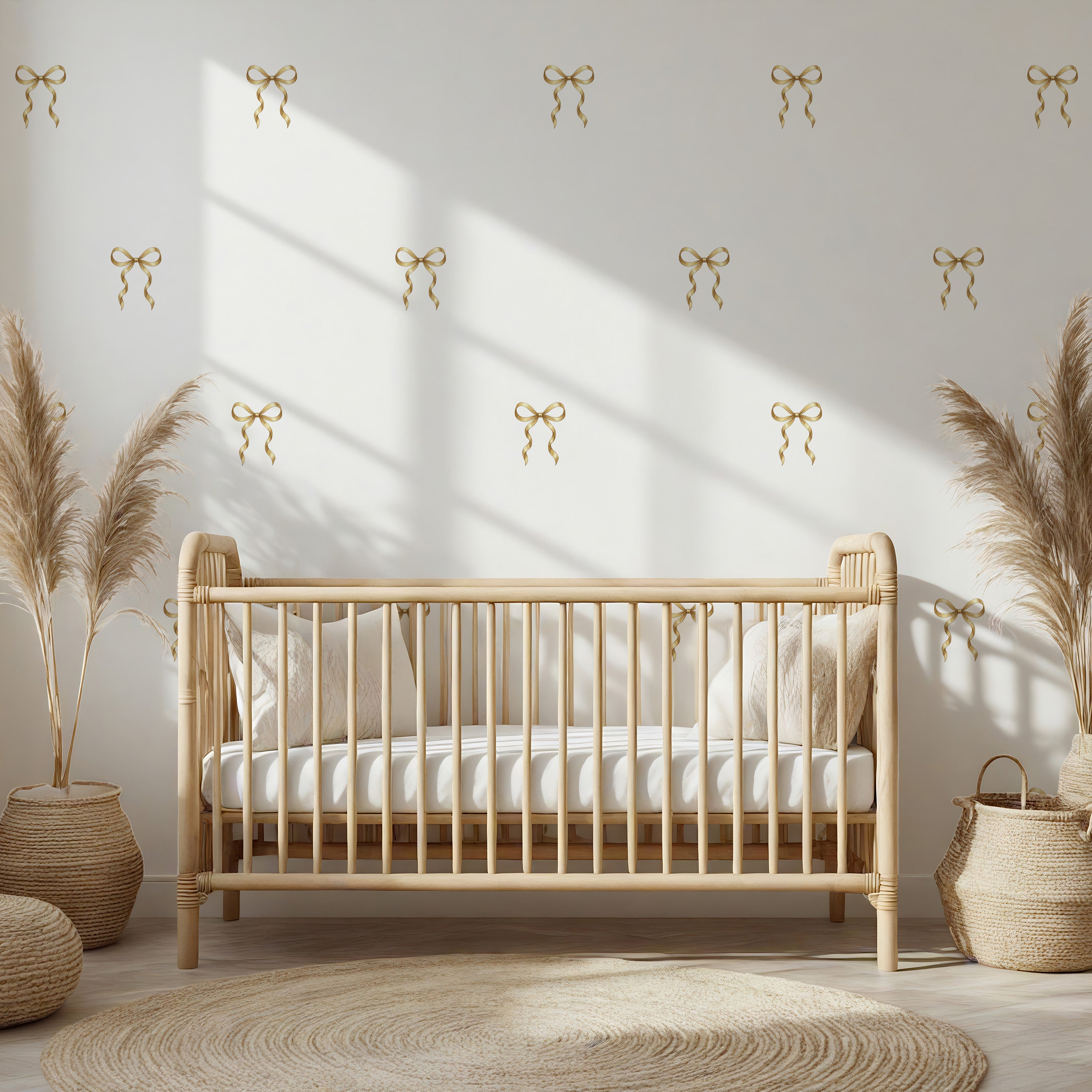 Gold Coquette Bow Wall Decals