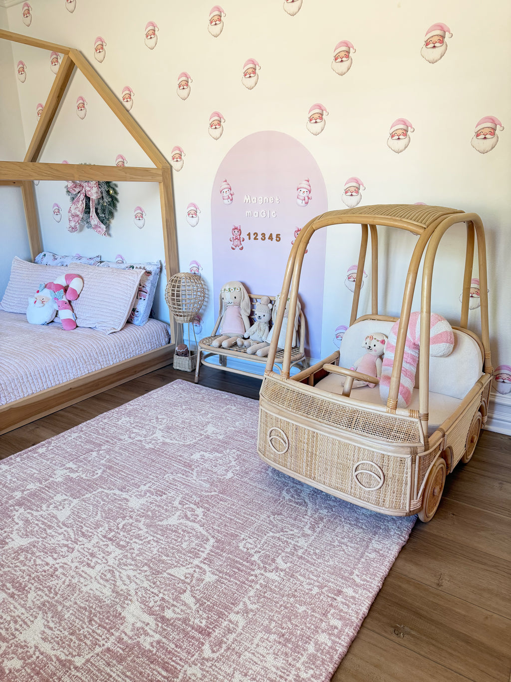 Pink Santa Wall Decals
