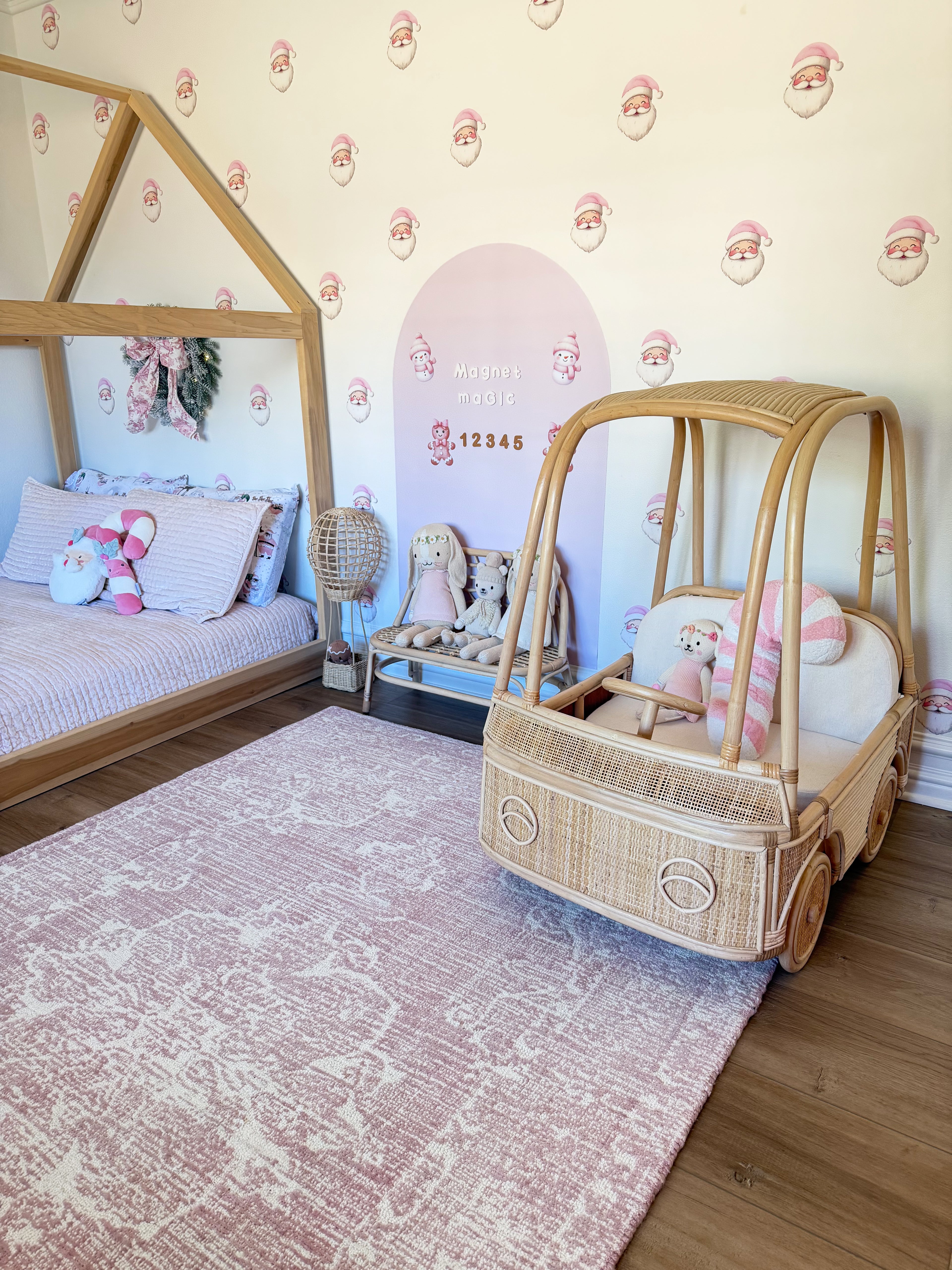 Pink Santa Wall Decals