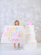Kids Personalized Birthday Banner, Custom Rainbow Wall Hanging with Name