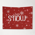 Christmas Banner Let It Snow RED, Kids Fabric Tapestry, Wall art Room Decor