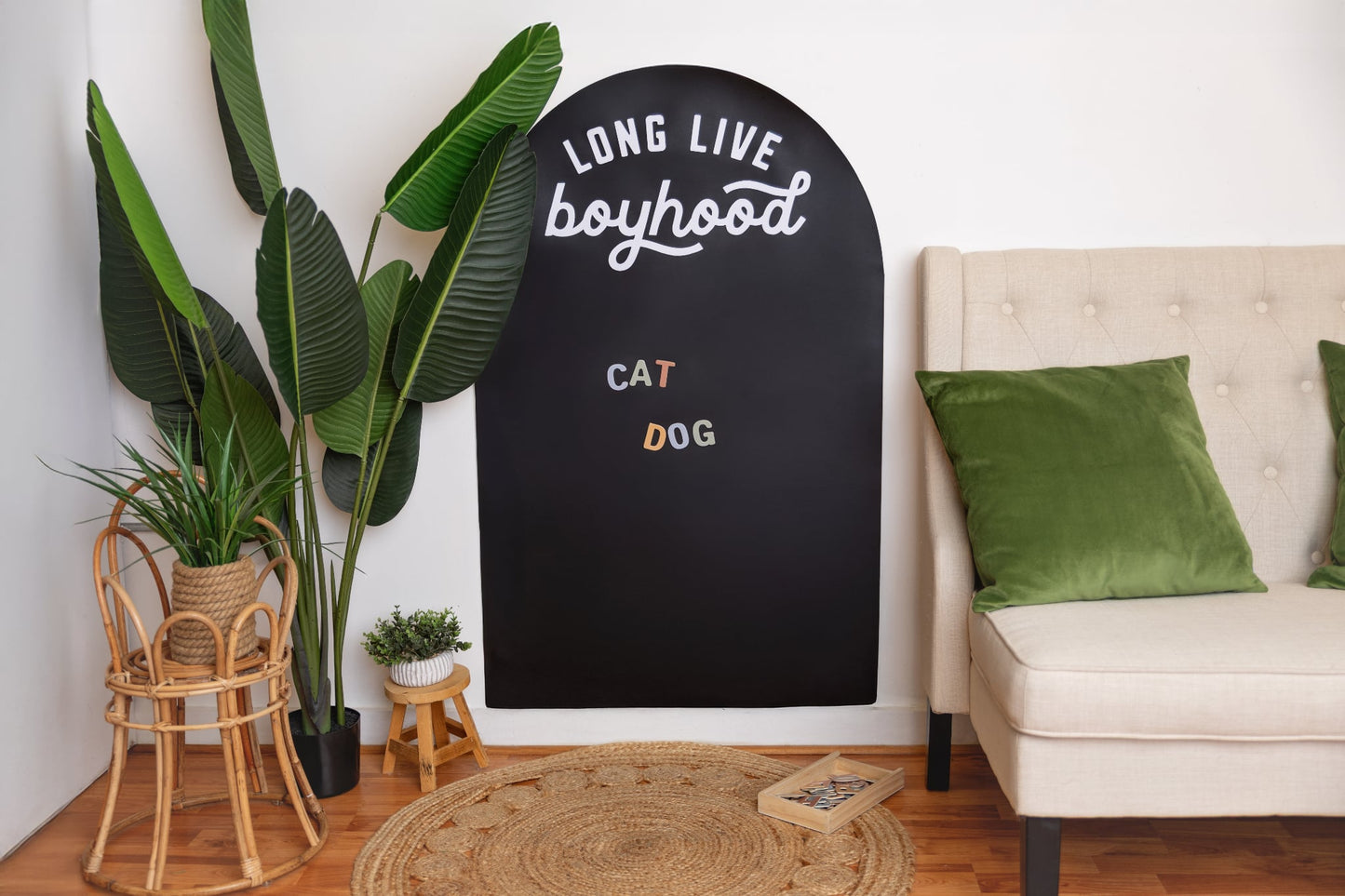 RTS Mini Magnet Magic Arch - Long Live Boyhood - Cream & Army Green Available - Magnetic Wall Decal for Kids