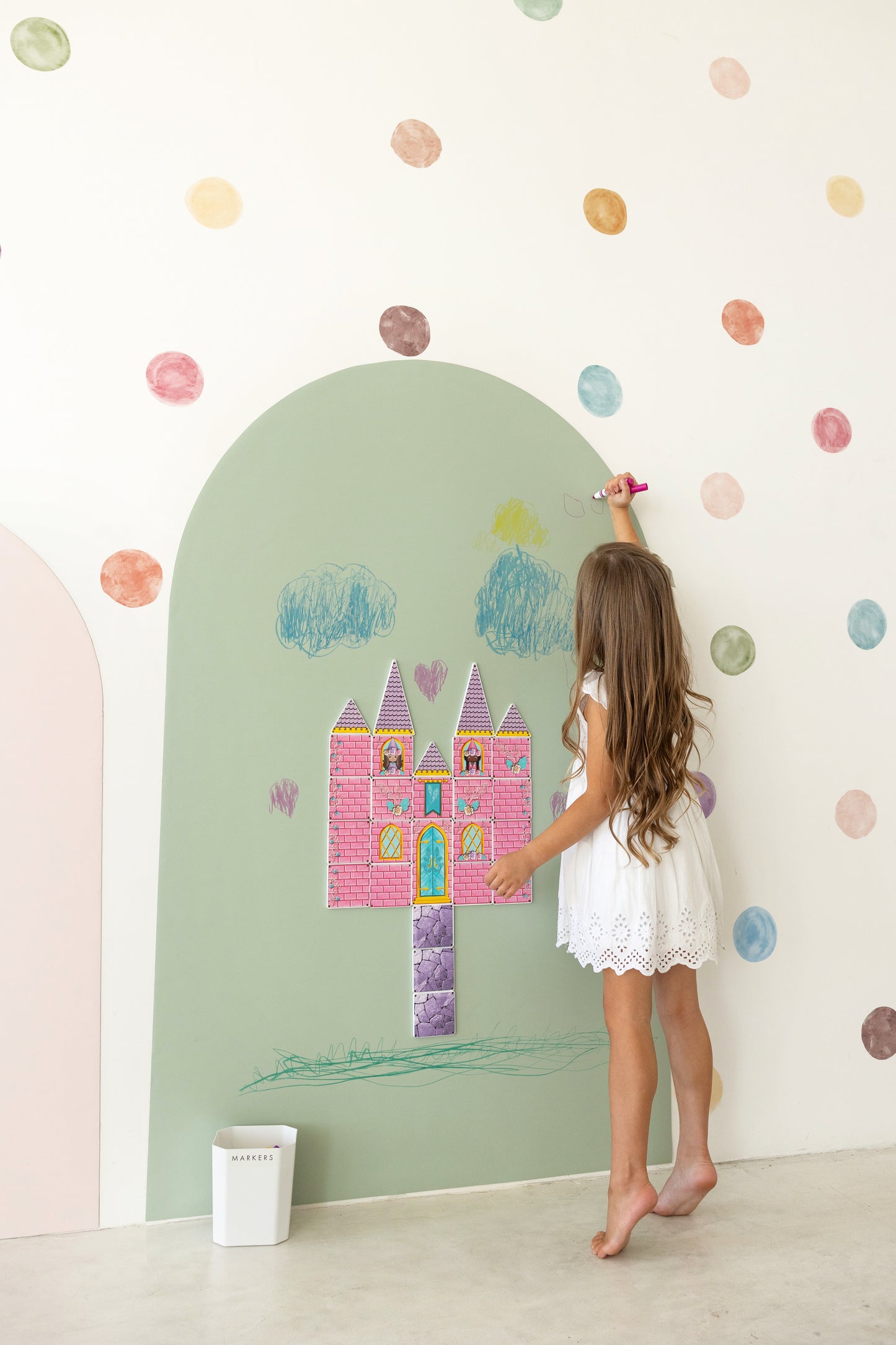 NEW REMOVABLE Magnet Magic Arch - With Fabric-Grip Technology - Damage-Free Magnetic Wall Decal for Kids, Wall Decal