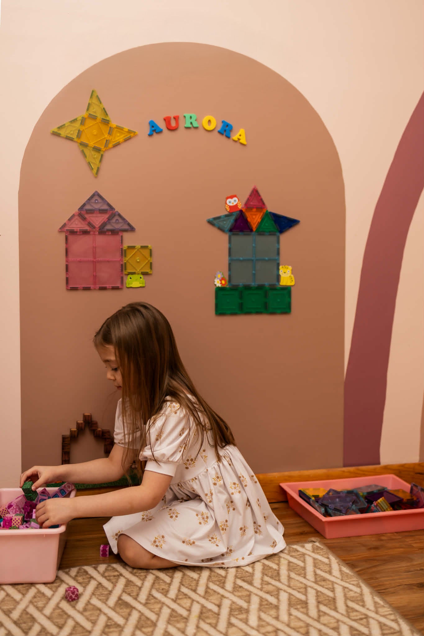 NEW REMOVABLE Magnet Magic Arch - With Fabric-Grip Technology - Damage-Free Magnetic Wall Decal for Kids, Wall Decal