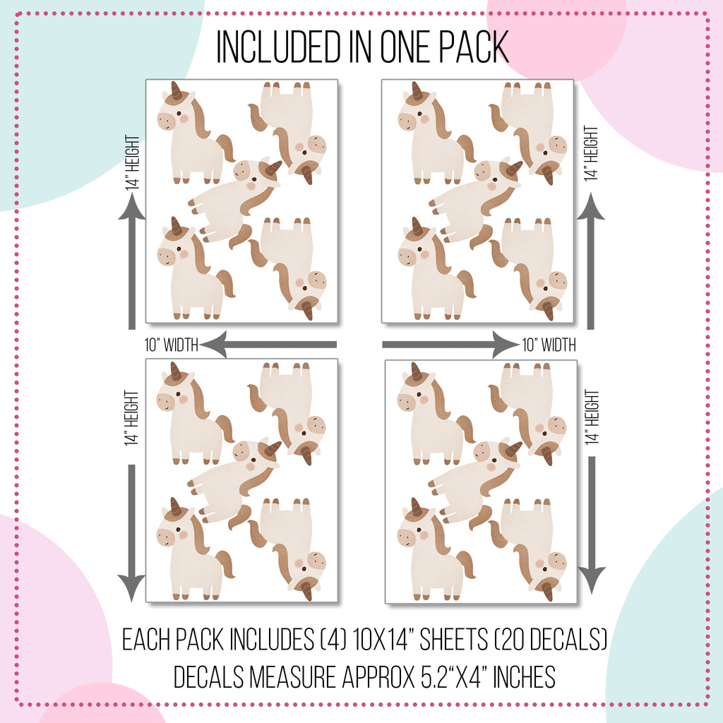 Neutral Unicorn Wall Decals