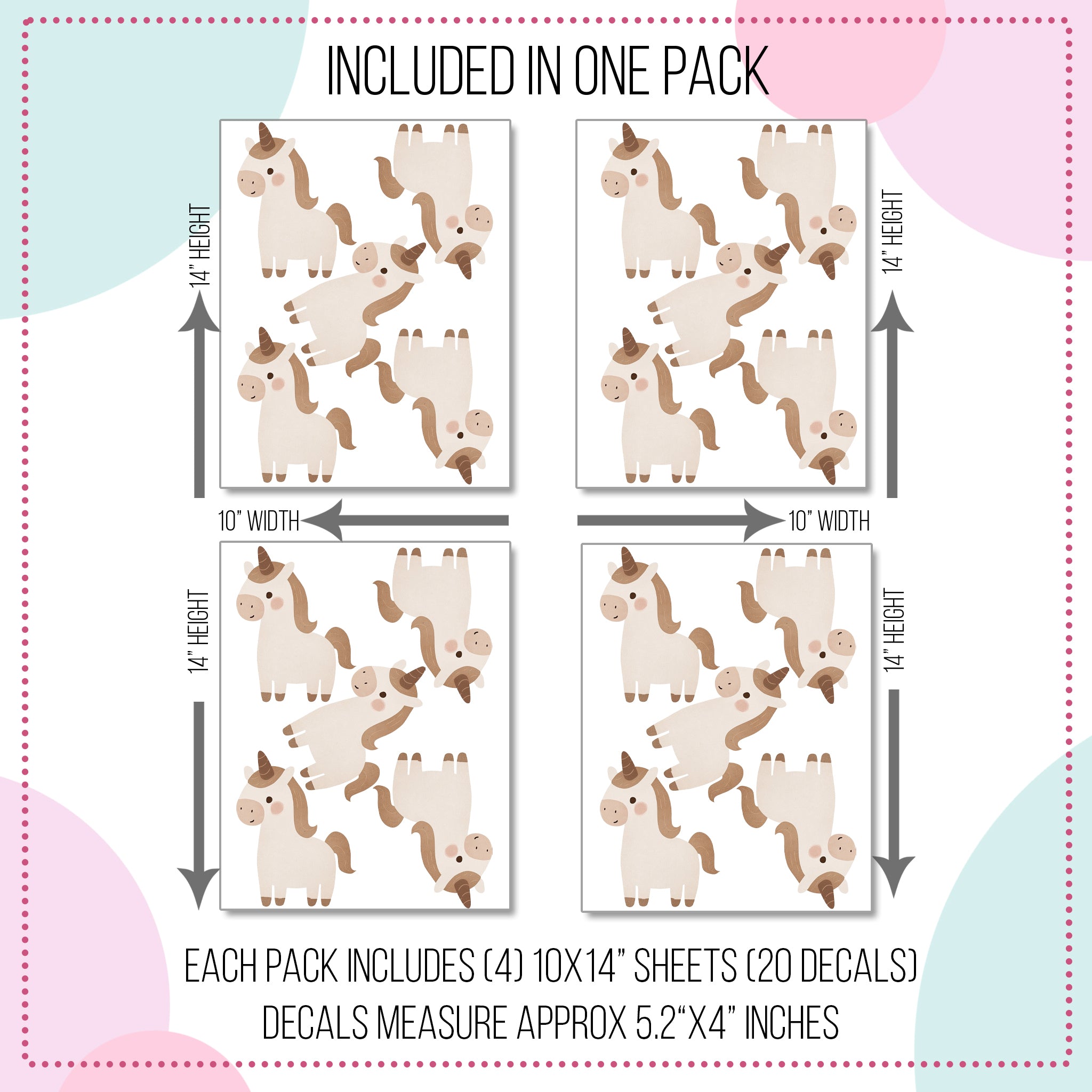 Neutral Unicorn Wall Decals