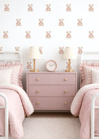 Pink Bow Bear Wall Decals