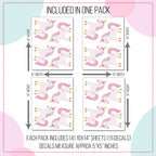 Pastel Heart Unicorn Wall Decals