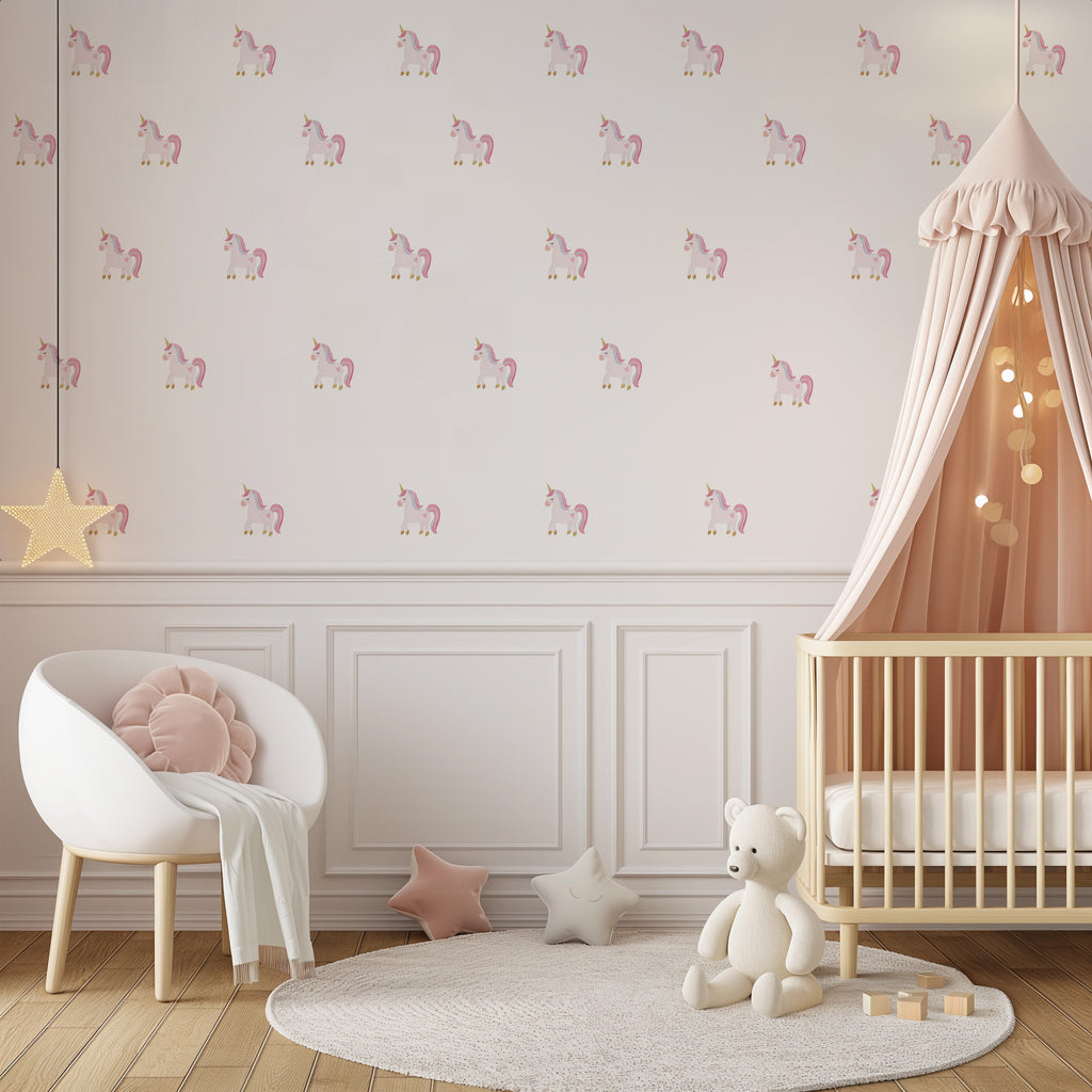 Pastel Heart Unicorn Wall Decals