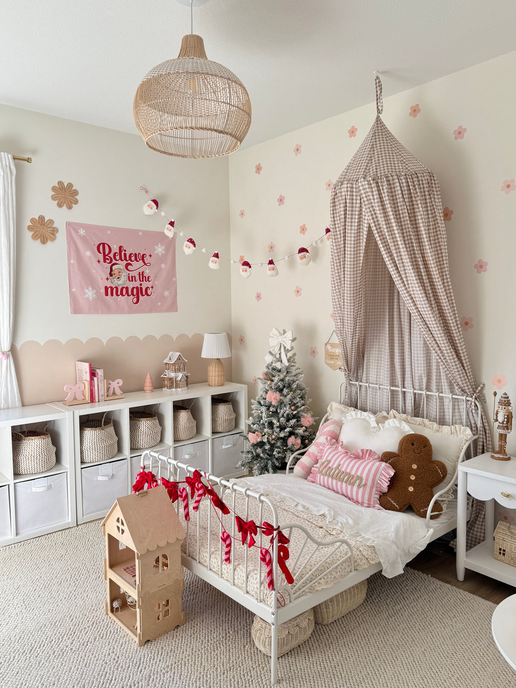 Christmas Banner, Believe in the Magic, Kids Fabric Tapestry, Wall art Room Decor