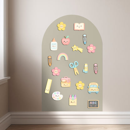 Pastel School Magnet Set - ABC Letters Back To School Decorative Magnets, Magnets for Magnet Magic Arch, Play wall, Educational Learning