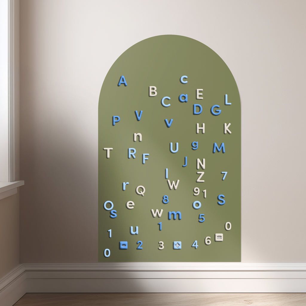 Blue Bubble Letters Alphabet Magnet Set - ABC Letters For Magnet Magic Wall & More