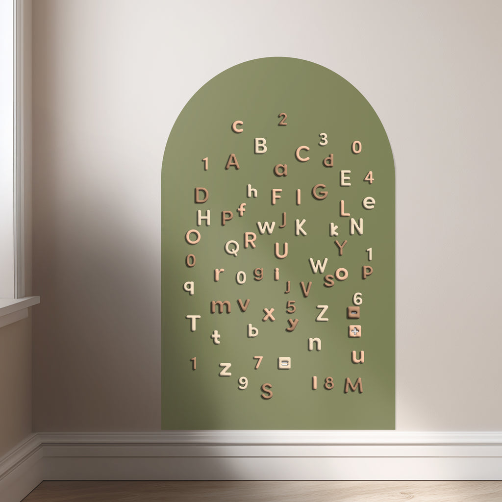 Beige Bubble Letters Alphabet Magnet Set - ABC Letters For Magnet Magic Wall & More
