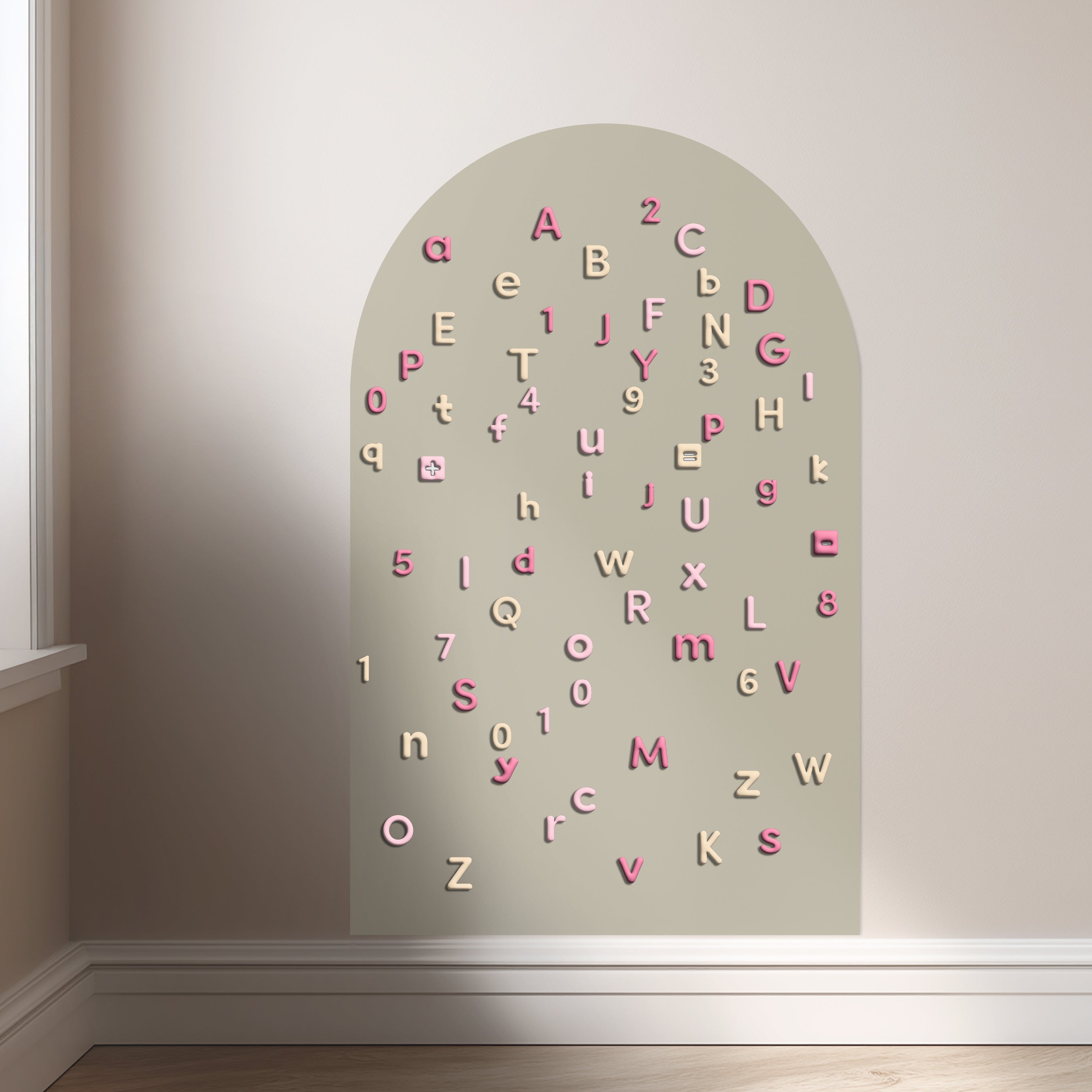 Pink Bubble Letters Alphabet Magnet Set - ABC Letters For Magnet Magic Wall & More
