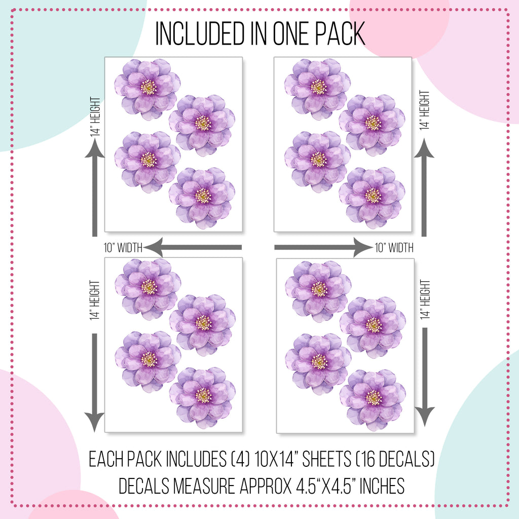 Purple Anemone Flower Wall Decals