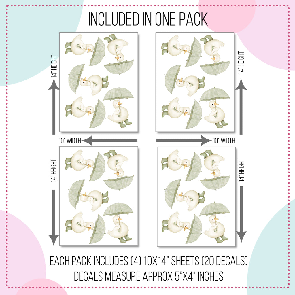 Sage Umbrella Goose Wall Decals