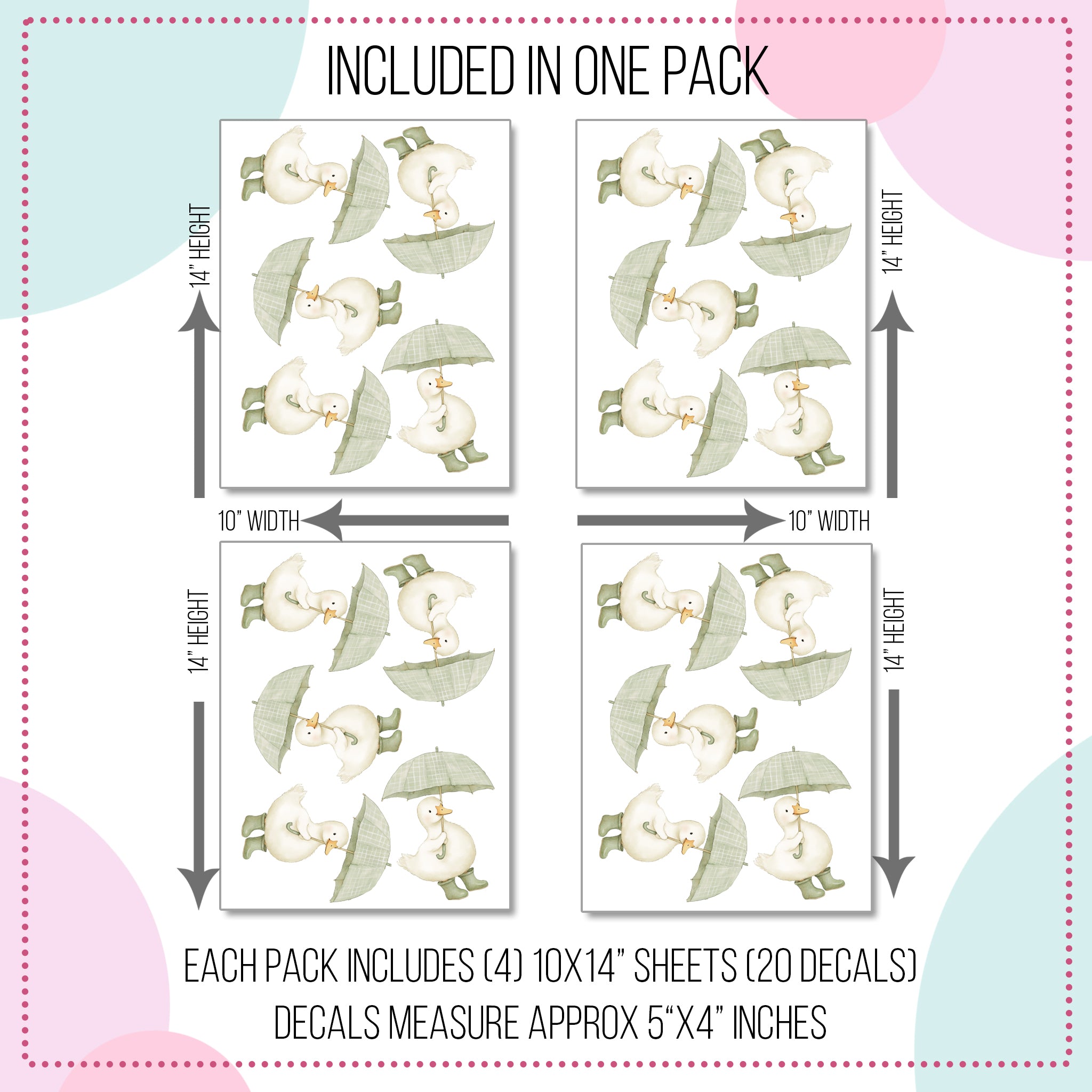 Sage Umbrella Goose Wall Decals
