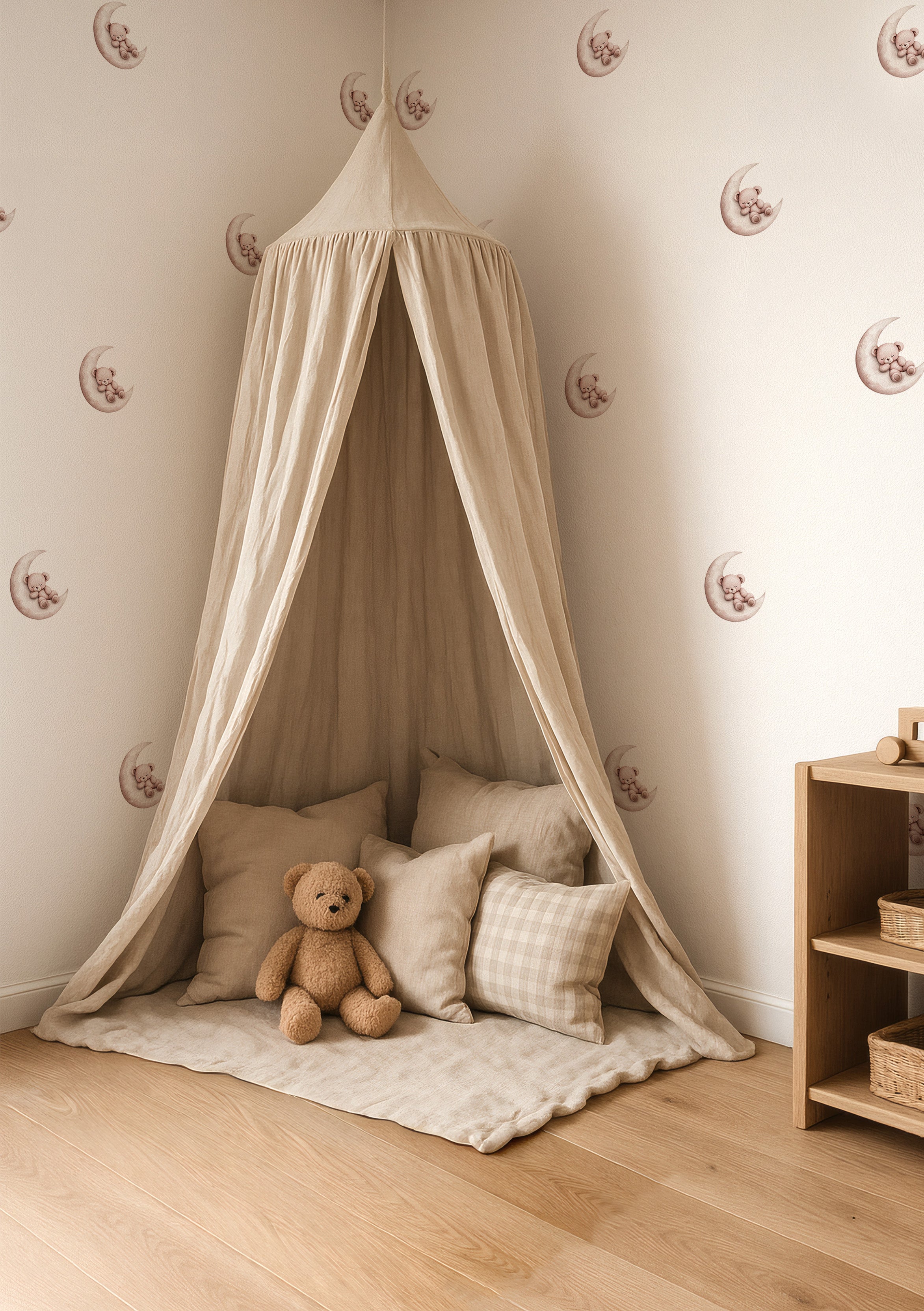 Sleepy Moon Bear Wall Decals
