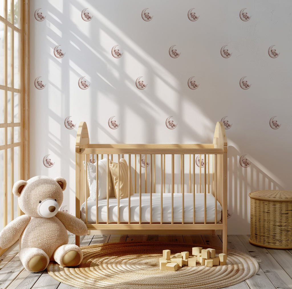 Sleepy Moon Bear Wall Decals