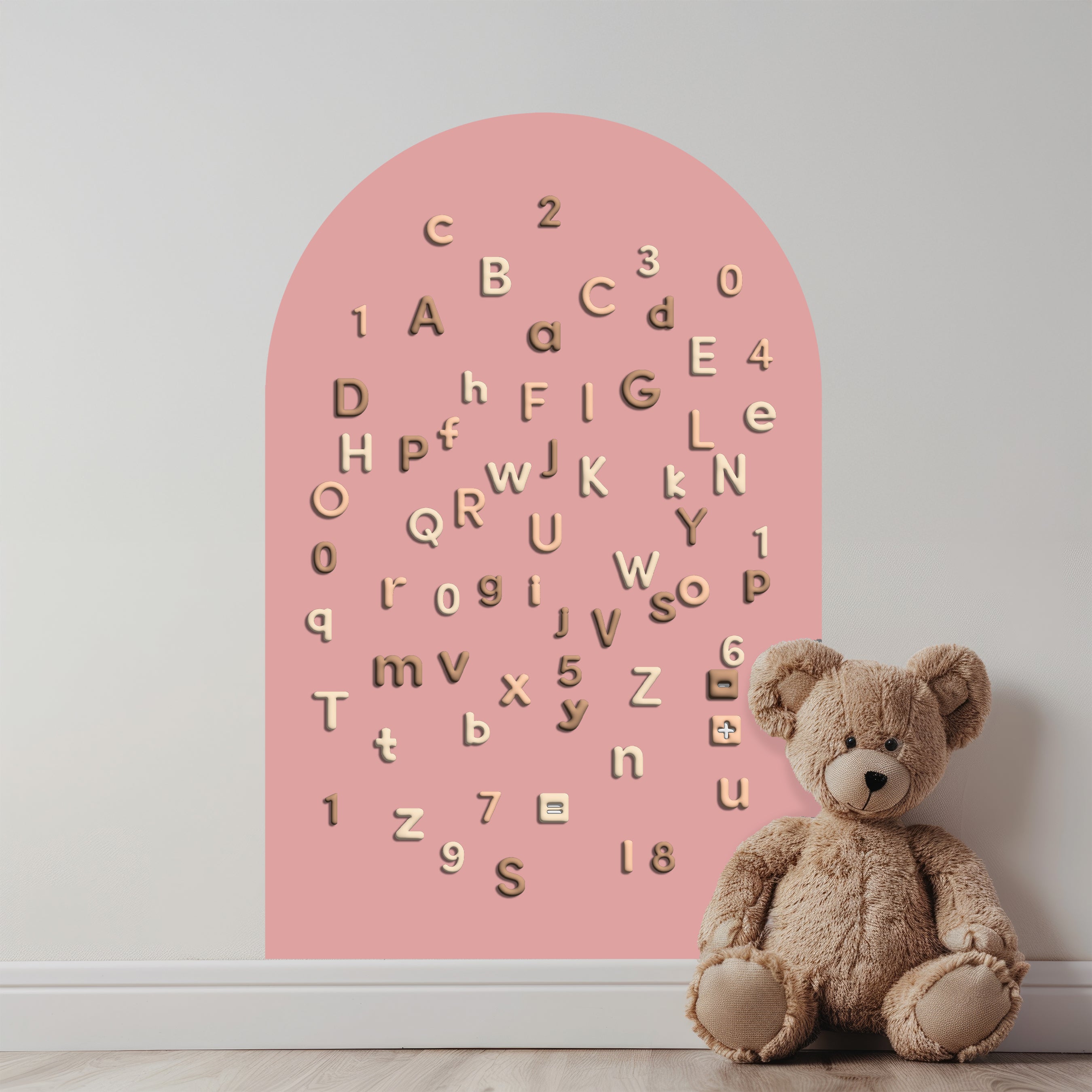 Beige Bubble Letters Alphabet Magnet Set - ABC Letters For Magnet Magic Wall & More