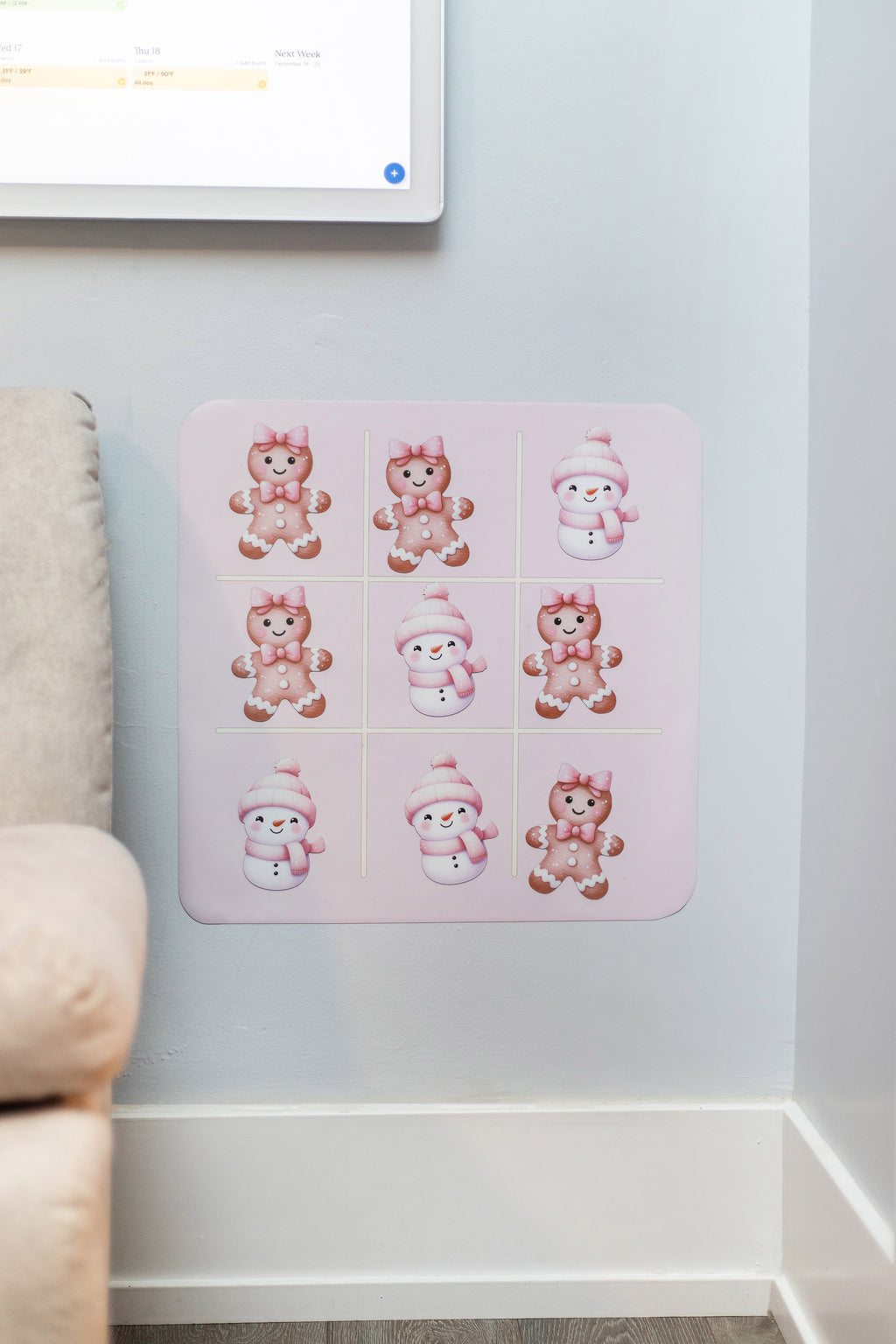 Magnet Magic Pink Tic Tac Toe Board - Magnetic Board Game for Kids