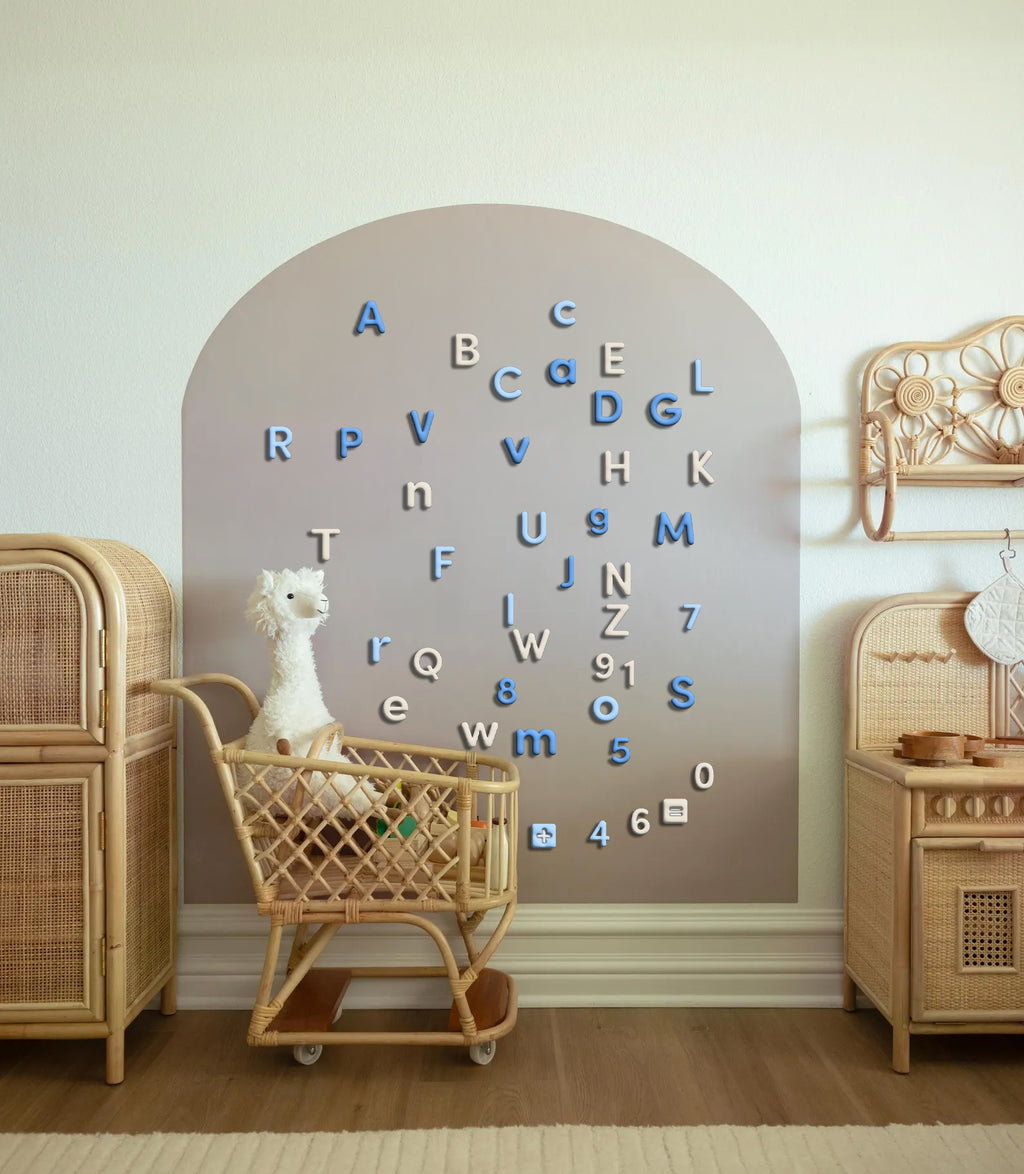 Blue Bubble Letters Alphabet Magnet Set - ABC Letters For Magnet Magic Wall & More