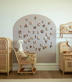 Beige Bubble Letters Alphabet Magnet Set - ABC Letters For Magnet Magic Wall & More