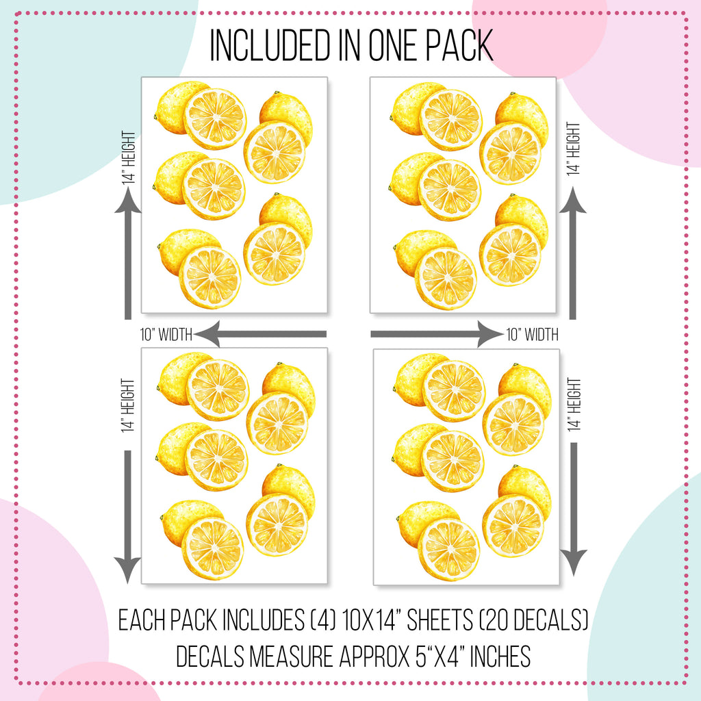 Watercolor Lemons Wall Decals
