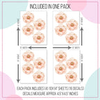 Watercolor Peach Flower Wall Decals