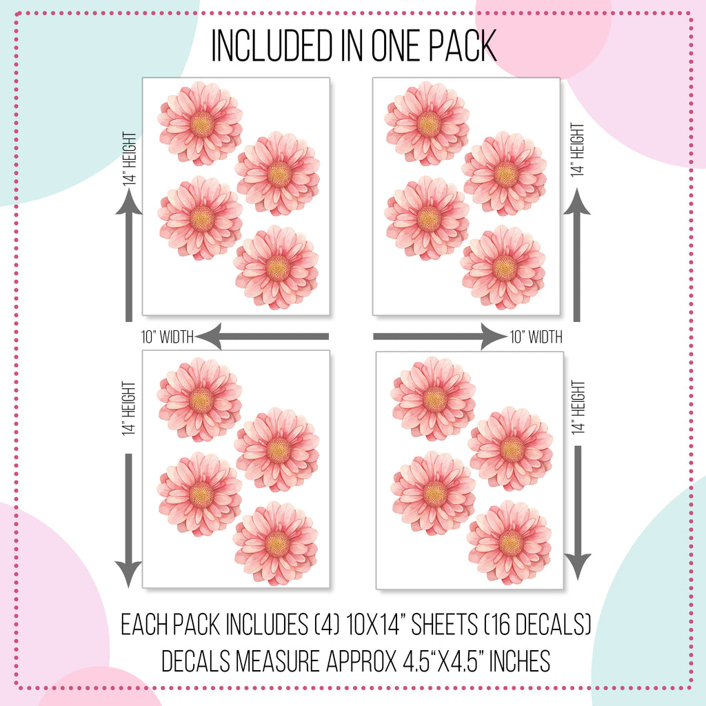 Watercolor Pink Camiella Wall Decals