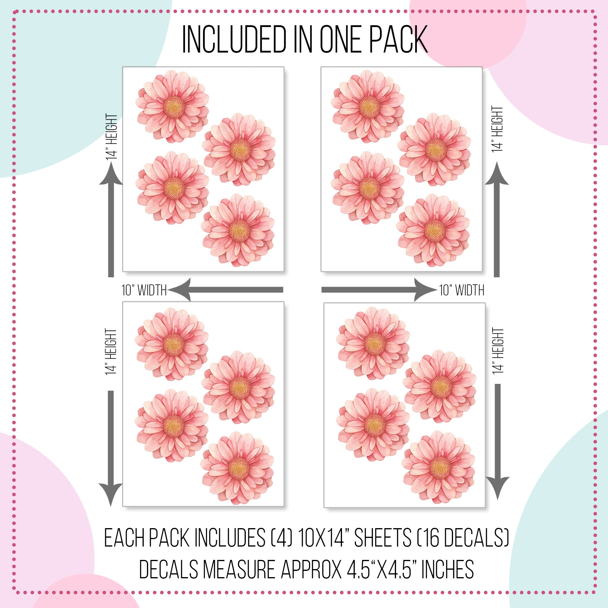 Watercolor Pink Camiella Wall Decals