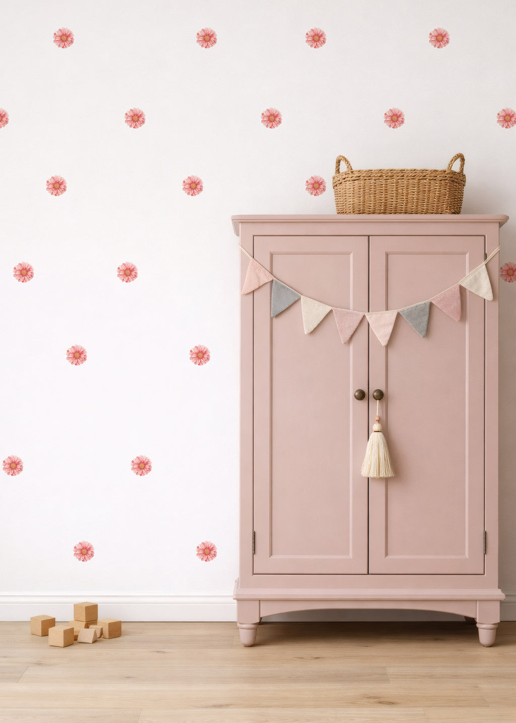Watercolor Pink Camiella Wall Decals