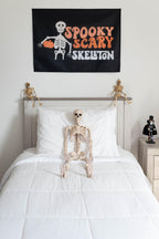 Halloween Banner, Spooky Scary Skeleton, Halloween Decor, Halloween Wall Art