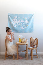 Fabric Tapestry Banner, Spring Is In The Air, Kids Wall Art Room Decor, Children's Wall Art