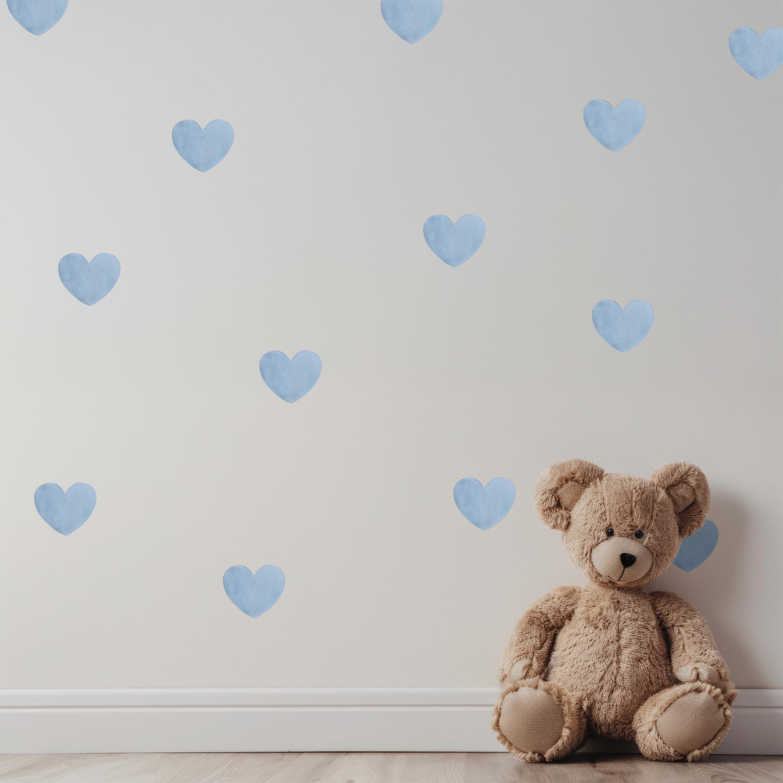 Watercolor Hearts Wall Decals